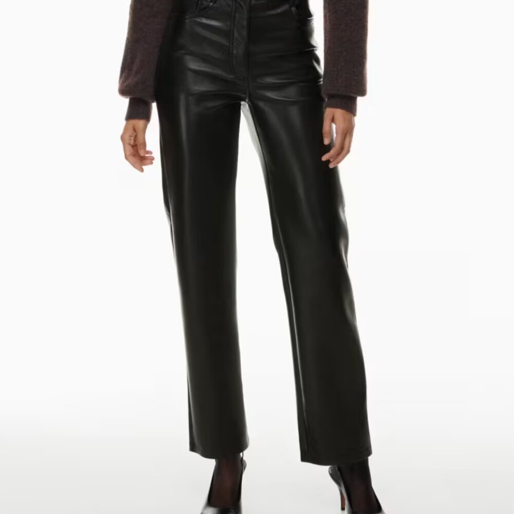 Aritzia Wilfred the Melina Pant Black Leather Size 4